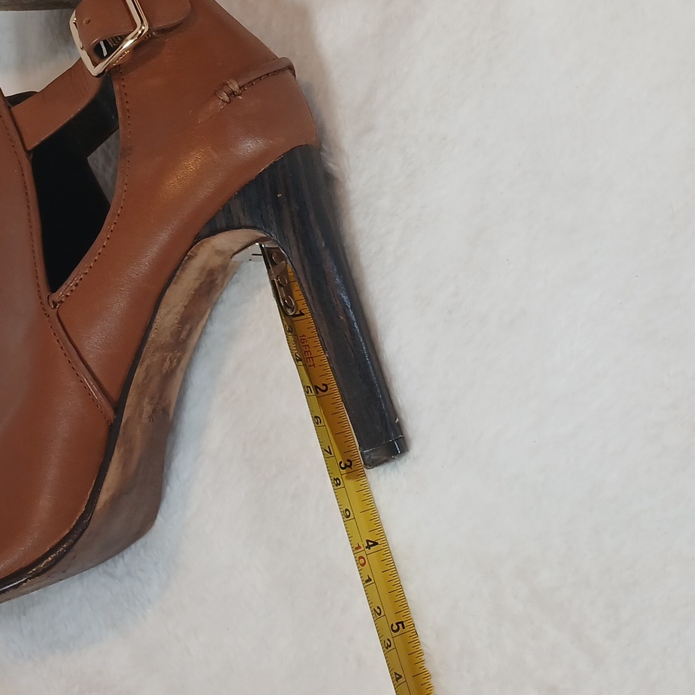 Coach Idena Brown Peep-Toe Ankle Booties Women's Sz 8.5 - Picture 12 of 12